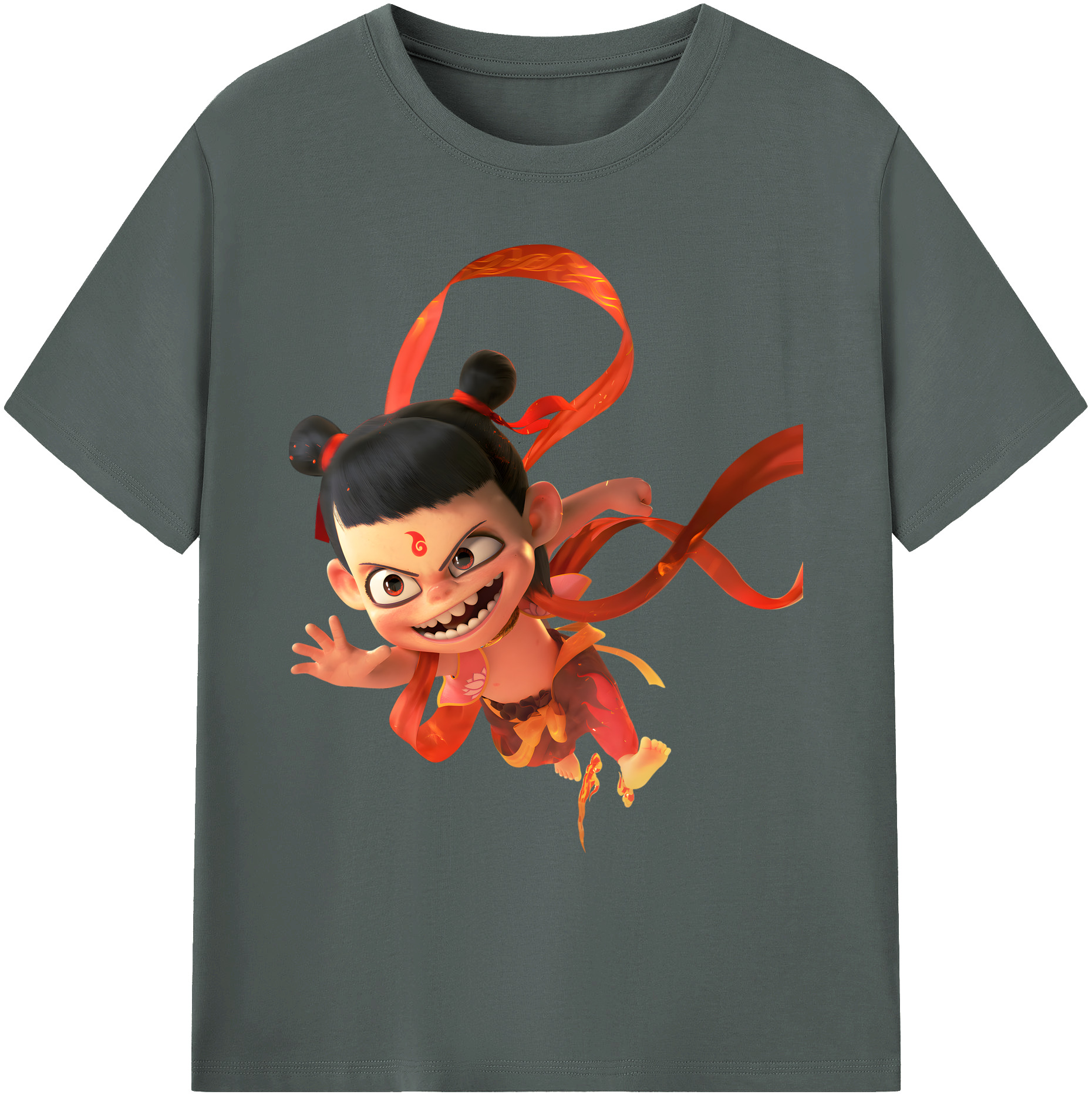 （画像用） Ne Zha 2 ナタ 魔童の大暴れ 綿100％ メンズ半袖Tシャツ｜肌触りやわらか＆通気性